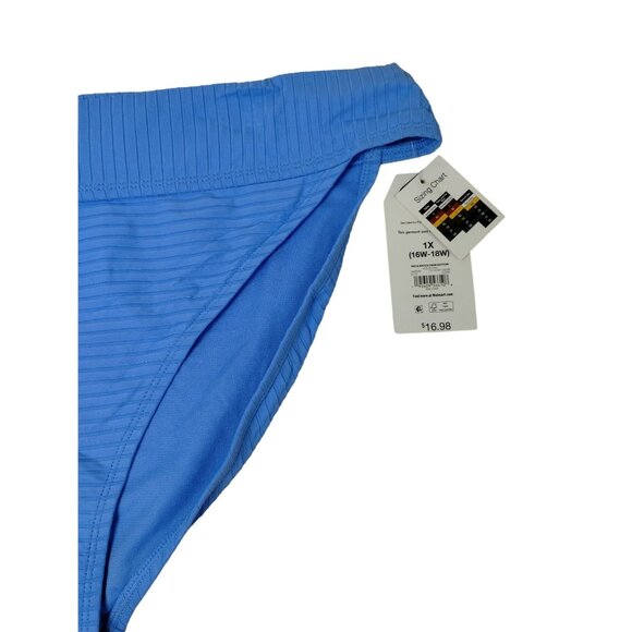 Time and Tru Womens XL Peri Ocean Blue 1X Mid Rise Bikini Bottoms - Picture 3 of 6